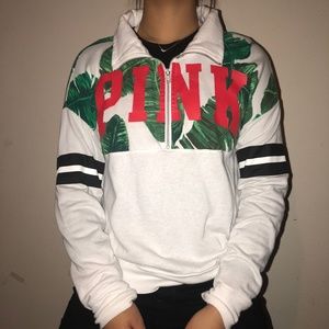 White Tropical Quarter Zip